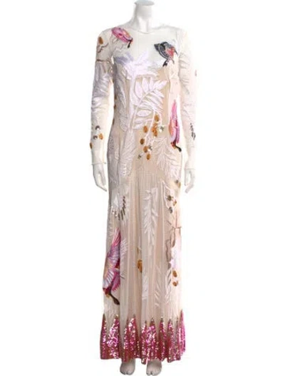 Pre-owned Temperley London Printed Long Dress In Neutral