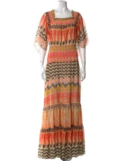 Pre-owned Temperley London Printed Long Dress In Neutral