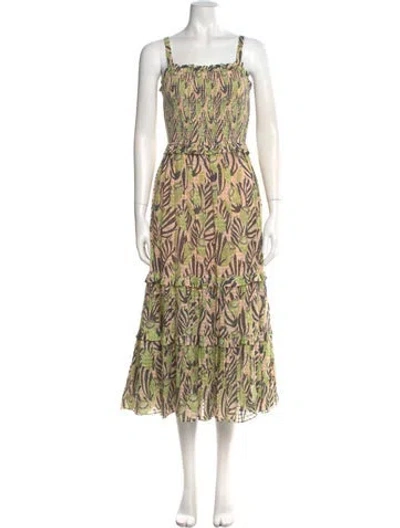 Pre-owned Temperley London Printed Long Dress In Neutral