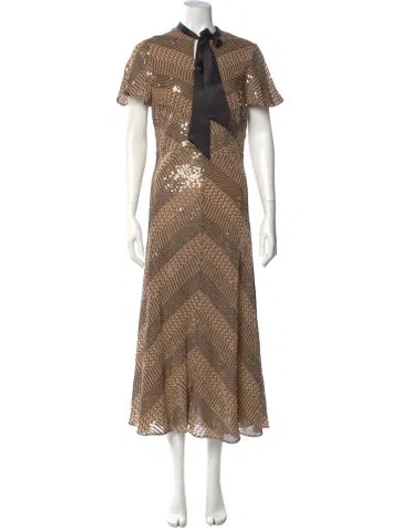 Pre-owned Temperley London Printed Long Dress In Neutral