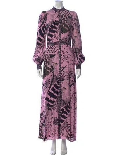Pre-owned Temperley London Printed Long Dress In Pink