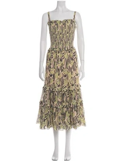 Pre-owned Temperley London Printed Long Dress W/ Tags In Neutrals