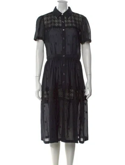 Pre-owned Temperley London Printed Midi Length Dress In Black