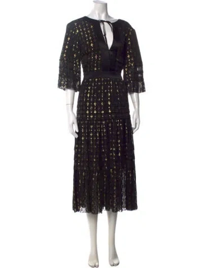 Pre-owned Temperley London Printed Midi Length Dress In Black