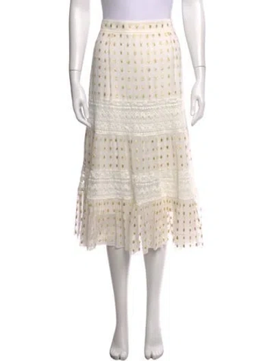 Pre-owned Temperley London Printed Midi Length Skirt In White