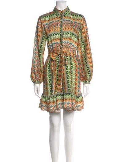 Pre-owned Temperley London Printed Mini Dress In Green