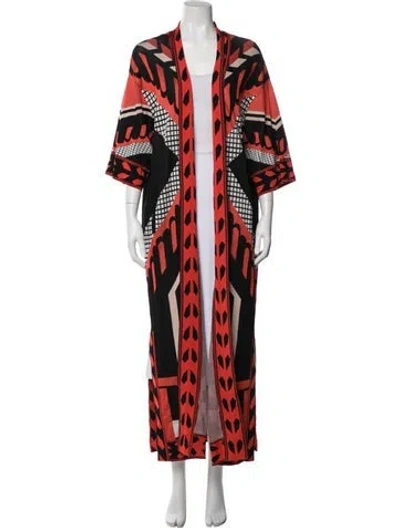 Pre-owned Temperley London Printed Robe In Orange