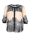 Temperley London Printed Sheer Blouse In Multicolor Silk In Multi