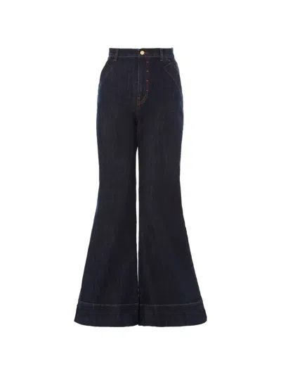 Temperley London Raquel Wide Leg Trousers In Blue