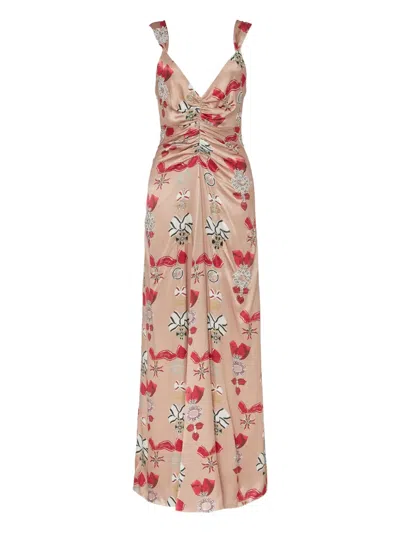 Temperley London Reina Bow-print Dress In Multi