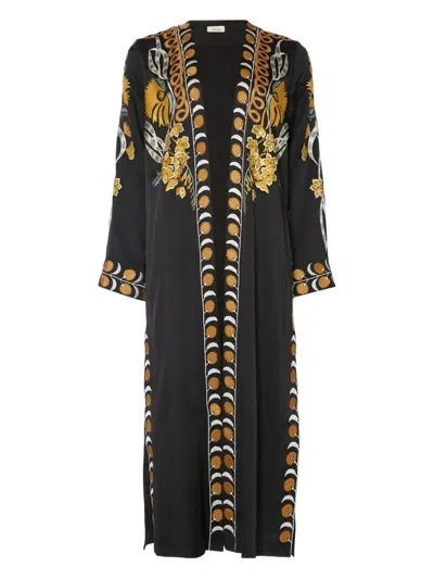 Temperley London Remi Embroidered Coat In Black