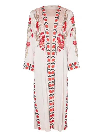 Temperley London Remi Embroidered Long Coat In Neutral