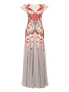 Temperley London Remi Embroidered Ruffle-trimmed Maxi Dress In Neutral