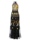 Temperley London Remi Halter Embroidered Tulle Gown In Black