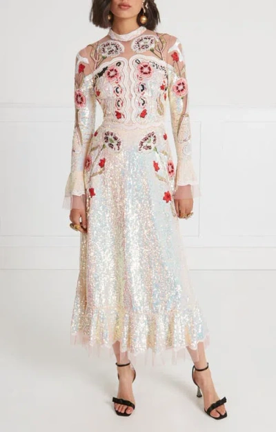 Temperley London Remi Midi Show Dress In Multi