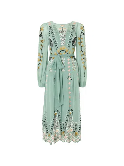 Temperley London Rosalba Midikleid Mit Blumenstickerei In Multi