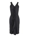 Temperley London Ruffle Midi Dress In Black Viscose