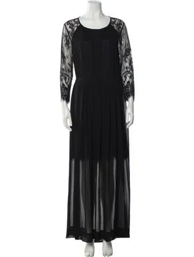 Pre-owned Temperley London Scoop Neck Long Dress In Black