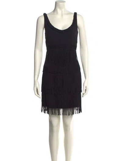 Pre-owned Temperley London Scoop Neck Mini Dress In Black