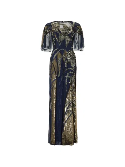Temperley London Sequin-embellished Mariana Maxi Dress In Blue