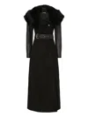 Temperley London Mantel Mit Shearling-besatz In Black