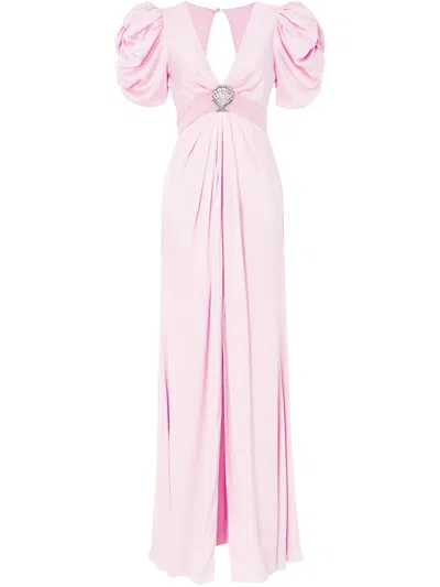 Temperley London Short-sleeve Gown In Pink