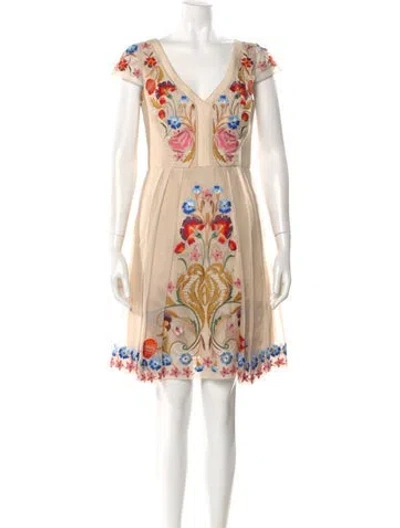Pre-owned Temperley London Silk Knee-length Dress In Neutral