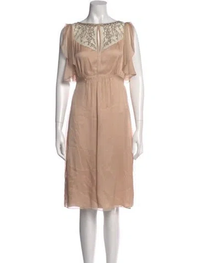 Pre-owned Temperley London Silk Knee-length Dress In Neutral