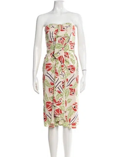 Pre-owned Temperley London Silk Knee-length Dress In Neutrals