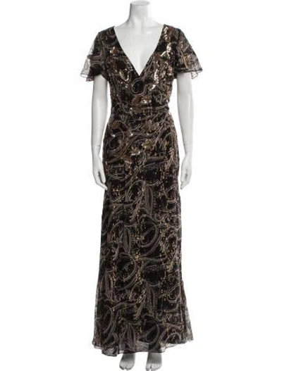 Pre-owned Temperley London Silk Long Dress In Black