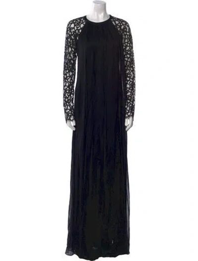 Pre-owned Temperley London Silk Long Dress In Black