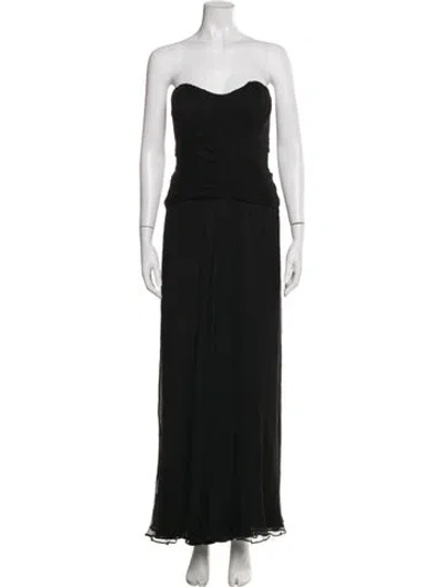 Pre-owned Temperley London Silk Long Dress In Black