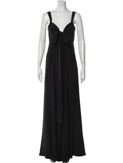 Pre-owned Temperley London Silk Long Dress In Black