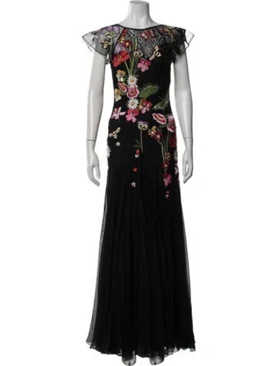 Pre-owned Temperley London Silk Long Dress In Black
