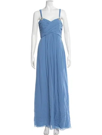Pre-owned Temperley London Silk Long Dress In Blue