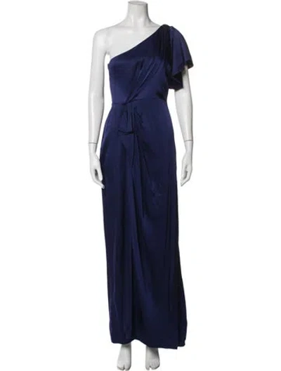 Pre-owned Temperley London Silk Long Dress In Blue