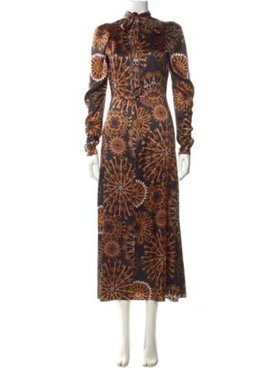Pre-owned Temperley London Silk Long Dress In Multi