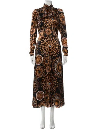 Pre-owned Temperley London Silk Long Dress In Multi