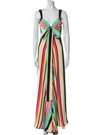 Pre-owned Temperley London Silk Long Dress In Neutral