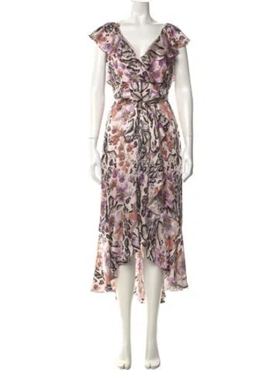 Pre-owned Temperley London Silk Long Dress In Neutral