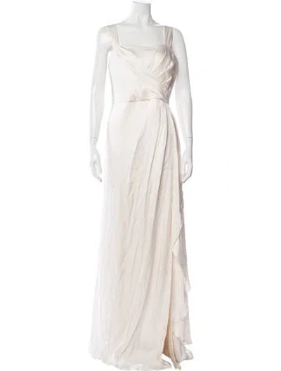 Pre-owned Temperley London Silk Long Dress In Neutral
