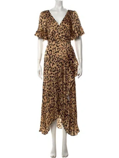 Pre-owned Temperley London Silk Long Dress In Neutrals