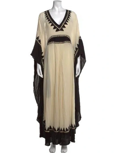 Pre-owned Temperley London Silk Long Dress In Neutrals