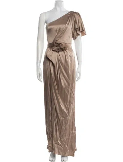 Pre-owned Temperley London Silk Long Dress In Neutrals
