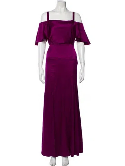 Pre-owned Temperley London Silk Long Dress In Purple