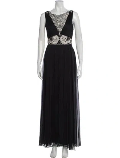Pre-owned Temperley London Silk Long Dress W/ Tags In Black