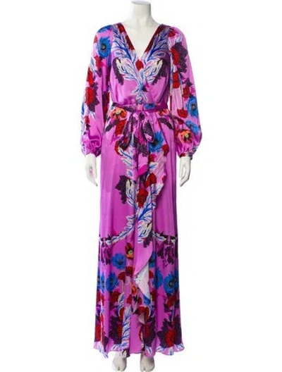 Pre-owned Temperley London Silk Long Dress W/ Tags In Purple