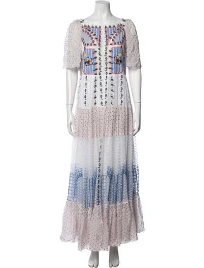 Pre-owned Temperley London Silk Long Dress In White