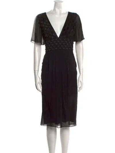 Pre-owned Temperley London Silk Midi Length Dress In Black
