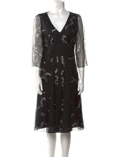 Pre-owned Temperley London Silk Midi Length Dress In Black